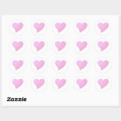Big Pink Heart, Love, white Ronde Sticker (Vel)
