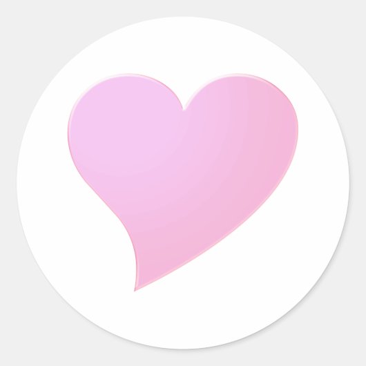 Big Pink Heart, Love, white Ronde Sticker (Voorkant)
