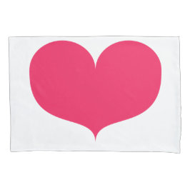 Big Pink Heart Single Pillowcase Kussensloop