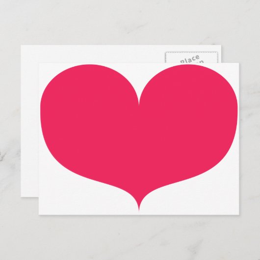 Big Pink Heart Valentijnsdag Briefkaart (Voorkant / Achterkant)