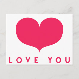 Big Pink Heart Valentijnsdag Briefkaart