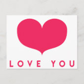 Big Pink Heart Valentijnsdag Briefkaart (Voorkant)