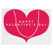 Big Pink Heart Valentijnsdag Gift Bag Large Cadeautasje (Achterkant)
