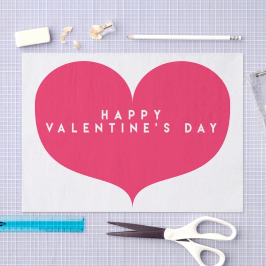 Big Pink Heart Valentijnsdag Tissue Paper Tissuepapier (Craft)