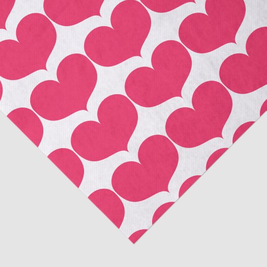 Big Pink Hearts Tissue Paper Tissuepapier (Detail)