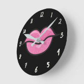 Big Pink Lips Lipstick Kiss Glamor Glam Ronde Klok (Hoek)