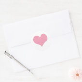 Big Pink Love Heart Ronde Sticker (Envelop)