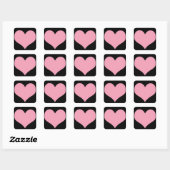 Big Pink Love Heart Vierkante Sticker (Vel)