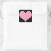 Big Pink Love Heart Vierkante Sticker (Tas)