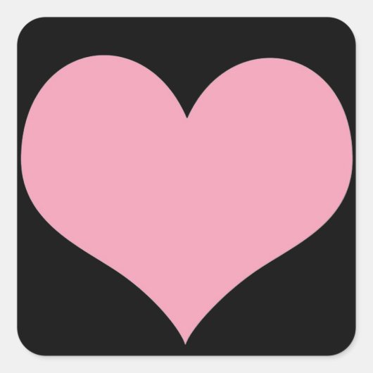 Big Pink Love Heart Vierkante Sticker (Voorkant)