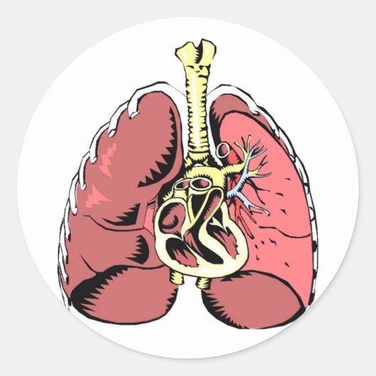 Big Pink Lungs Ronde Sticker (Voorkant)
