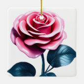 Big Pink Rose Keramisch Ornament (Achterkant)