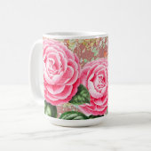 Big Pink Roses Art Mok Cup (Voorkant links)