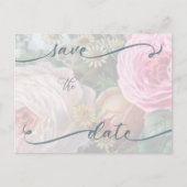 Big Pink Roses Save the Date Briefkaart Sjabloon (Voorkant)