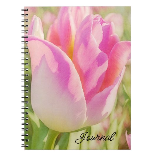 Big Pink Tulip Art Garden Journal Notitieboek (Voorkant)