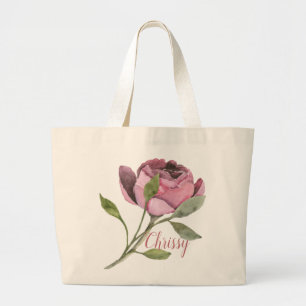 Big Pink-ventilator met naam Grote Tote Bag