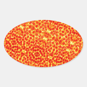Big Pizza Pattern Ovale Sticker
