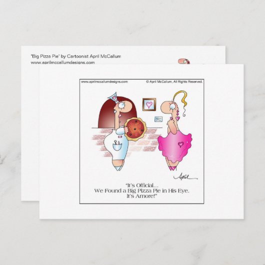 BIG PIZZA PIE Briefkaart door April McCallum (Voorkant / Achterkant)