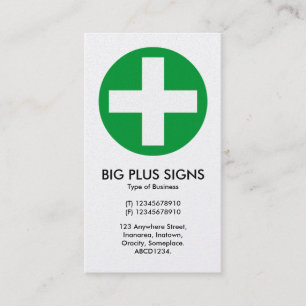 Big Plus is groen - wit (Platinum Kaart) Visitekaartje