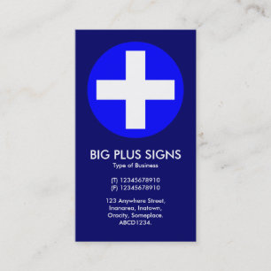 Big Plus-signalen blauw - donkerblauw Visitekaartje