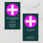 Big Plus-signalen - donkergroene Blauwgroen Visitekaartje (Voorkant / Achterkant)