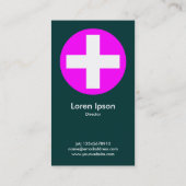 Big Plus-signalen - donkergroene Blauwgroen Visitekaartje (Achterkant)