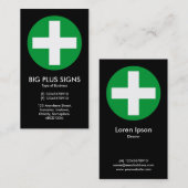 Big Plus Signs Green - zwart Visitekaartje (Voorkant / Achterkant)