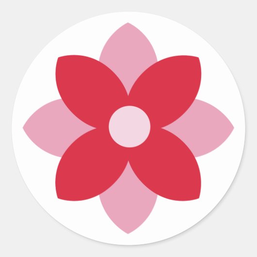 Big Poinsettia Red and Pink Holiday Sticker (Voorkant)