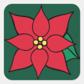 Big Poinsettia-Stickers Vierkante Sticker (Voorkant)