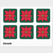 Big Poinsettia-Stickers Vierkante Sticker (Vel)
