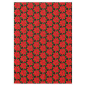 Big Poinsettia-ventilatorpatroon op zwart Tafelkleed (Voorkant)