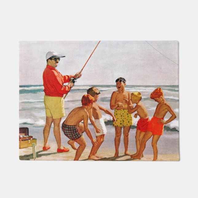 Big Pole Little Fish van Richard Sargent Deurmat (Voorkant)