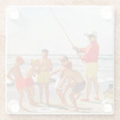 Big Pole Little Fish van Richard Sargent Glazen Onderzetter (Achterkant)