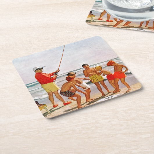 Big Pole Little Fish van Richard Sargent Kartonnen Onderzetters (Schuin)