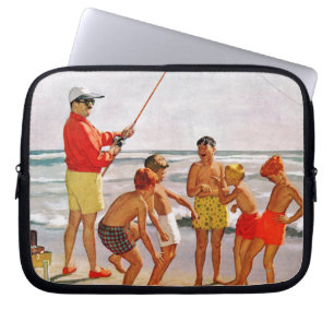 Big Pole Little Fish van Richard Sargent Laptop Sleeve