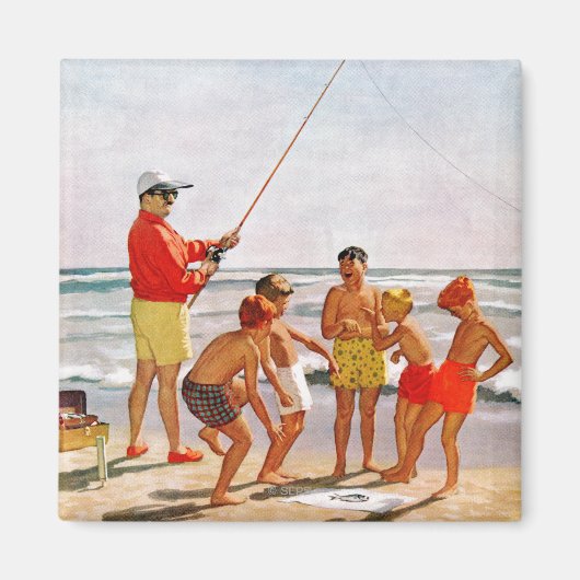 Big Pole Little Fish van Richard Sargent Magneet (Voorkant)