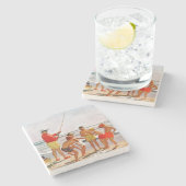 Big Pole Little Fish van Richard Sargent Stenen Onderzetter (Zijkant)