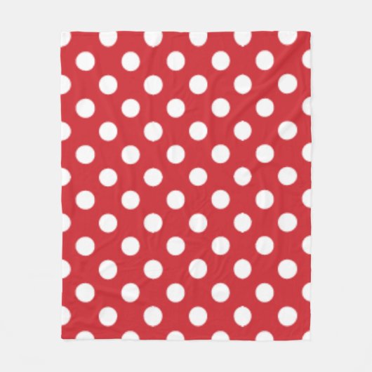 Big Polka Dot Pattern Fire Engine Red Fleece Deken (Voorkant)