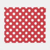 Big Polka Dot Pattern Fire Engine Red Fleece Deken (Voorkant (Horizontaal))