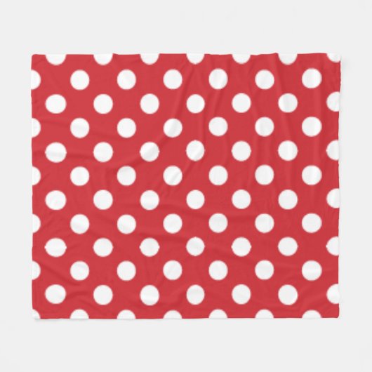 Big Polka Dot Pattern Fire Engine Red Fleece Deken (Voorkant (Horizontaal))