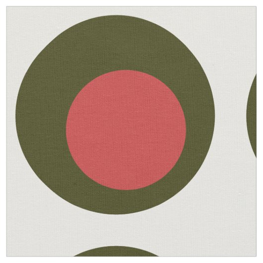 Big Polka Dot Pattern/Green Olive met Pimento Stof (Close Up)