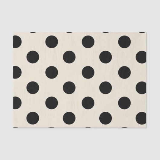 Big Polka Dots Black Chic Pattern-document Tissuepapier (Voorkant)