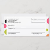 Big Polka Dots Boutique Style Cadeaubonnen (Achterkant)