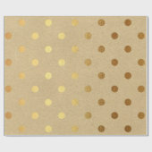 Big Polka Dots Kraft Gold Elegant Minimum Cadeaupapier (Vlak)