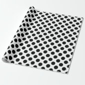 Big Polka Dots Wrapping Paper in zwart-wit Cadeaupapier (Uitgerold)