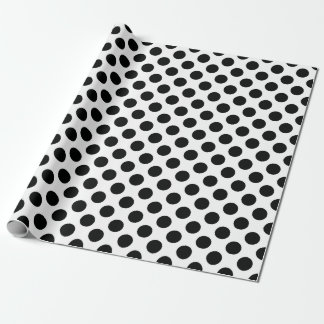 Big Polka Dots Wrapping Paper in zwart-wit Cadeaupapier