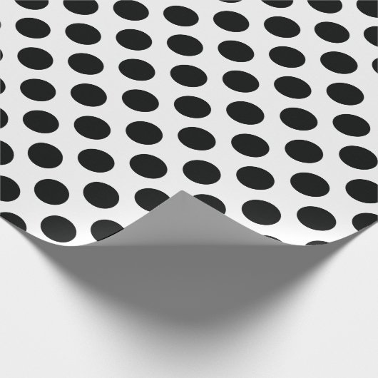 Big Polka Dots Wrapping Paper in zwart-wit Cadeaupapier (Hoek)