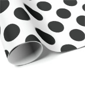 Big Polka Dots Wrapping Paper in zwart-wit Cadeaupapier (Rol Hoek)
