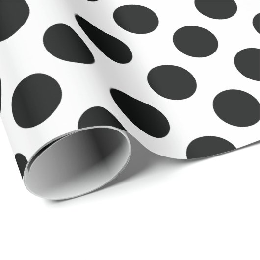 Big Polka Dots Wrapping Paper in zwart-wit Cadeaupapier (Rol Hoek)