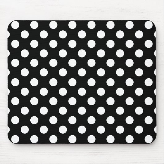 Big Polka Dots, zwarte en witte Muismat (Voorkant)